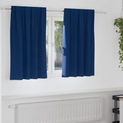 Firany blackout z kółkami 2 pcs Ciemnoniebieski 140 x 140 cm