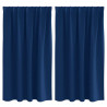Firany blackout z kółkami 2 pcs Ciemnoniebieski 140 x 140 cm
