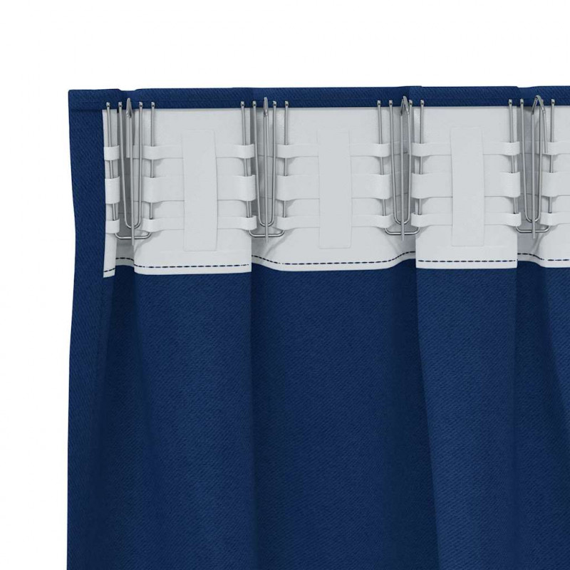 Firany blackout z kółkami 2 pcs Ciemnoniebieski 140 x 140 cm