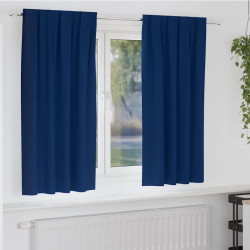 Firany blackout z kółkami 2 pcs Ciemnoniebieski 175 x 140 cm