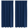 Firany blackout z kółkami 2 pcs Ciemnoniebieski 175 x 140 cm