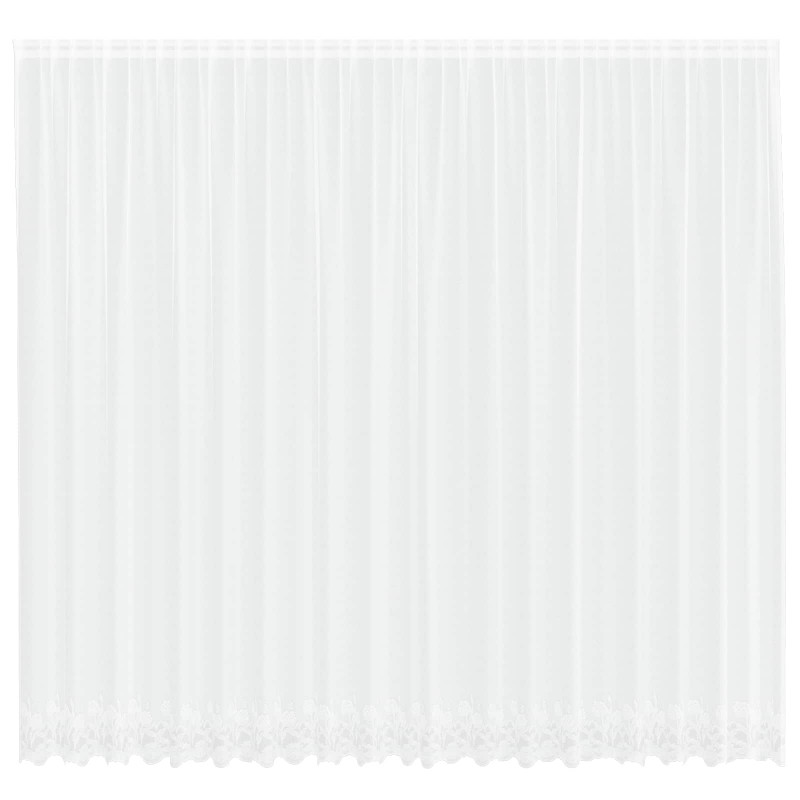 Firanka Koronkowa z zasłonami Biały 300 x 500 cm Poliester