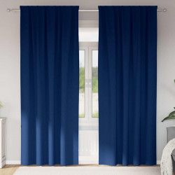 Firany blackout z kółkami 2 pcs Ciemnoniebieski 245 x 140 cm