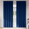 Firany blackout z kółkami 2 pcs Ciemnoniebieski 245 x 140 cm