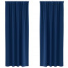 Firany blackout z kółkami 2 pcs Ciemnoniebieski 245 x 140 cm
