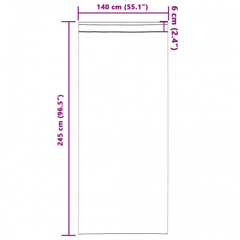 Firany blackout z kółkami 2 pcs Ciemnoniebieski 245 x 140 cm