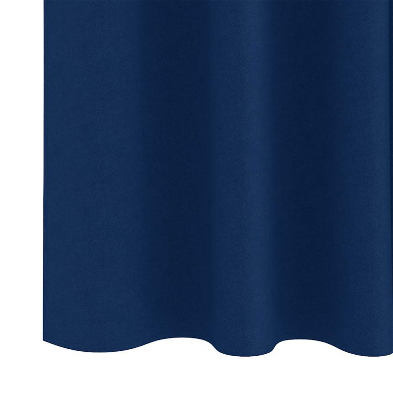 Firany blackout z kółkami 2 pcs Ciemnoniebieski 260 x 140 cm