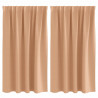 Firany blackout z kółkami 2 pcs Jasny Brąz 140 x 140 cm