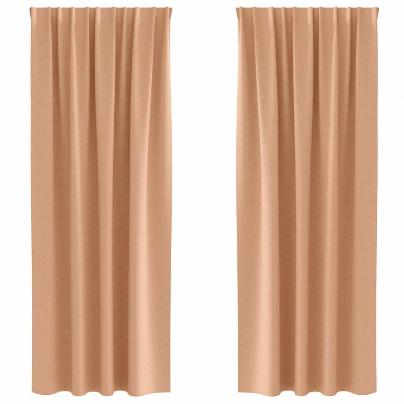 Firany blackout z kółkami 2 pcs Jasny Brąz 225 x 140 cm