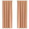 Firany blackout z kółkami 2 pcs Jasny Brąz 225 x 140 cm