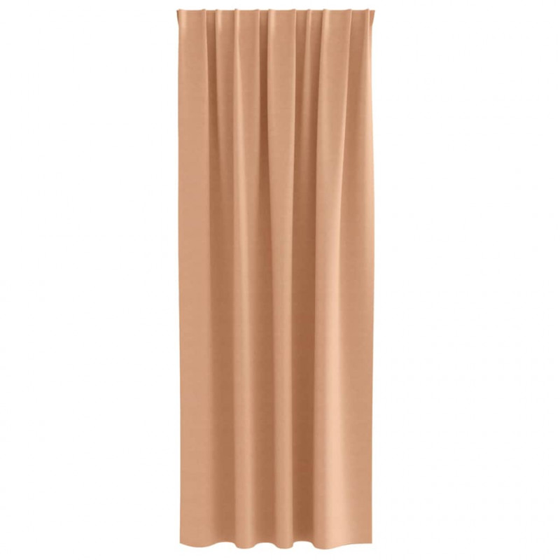 Firany blackout z kółkami 2 pcs Jasny Brąz 225 x 140 cm