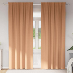Firany blackout z kółkami 2 pcs Jasny Brąz 245 x 140 cm