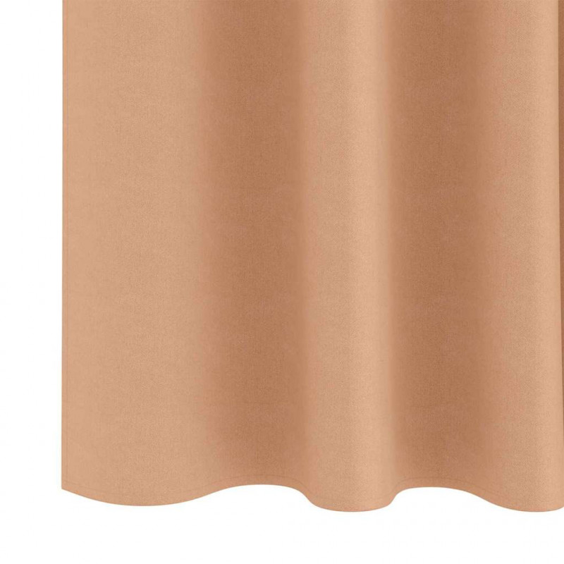 Firany blackout z kółkami 2 pcs Jasny Brąz 245 x 140 cm