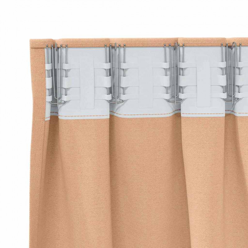 Firany blackout z kółkami 2 pcs Jasny Brąz 260 x 140 cm