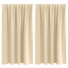 Firany blackout z kółkami 2 pcs Kremowy 140 x 140 cm Poliester
