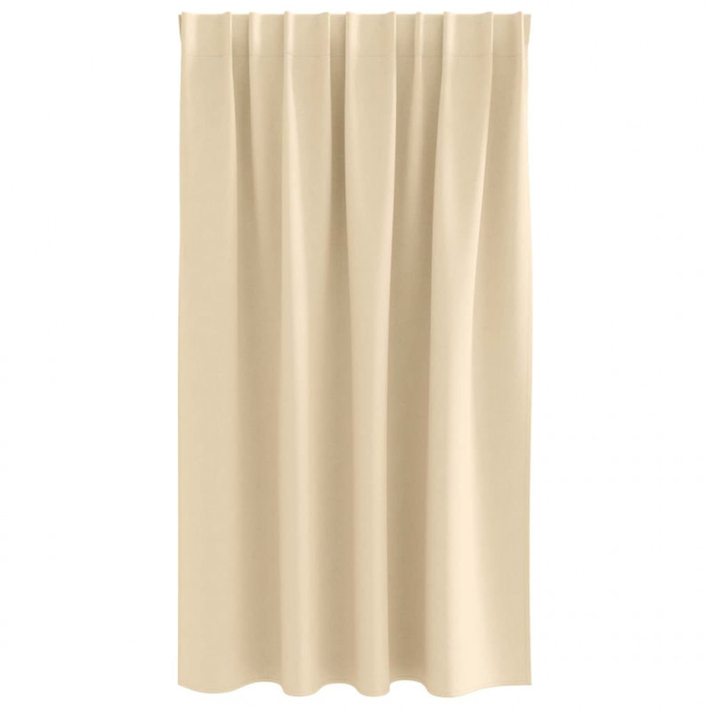 Firany blackout z kółkami 2 pcs Kremowy 140 x 140 cm Poliester