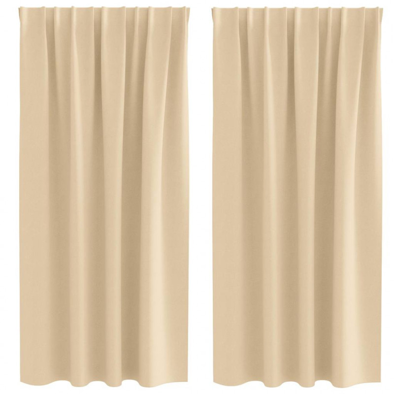 Firany blackout z kółkami 2 pcs Kremowy 175 x 140 cm Poliester