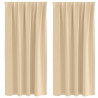Firany blackout z kółkami 2 pcs Kremowy 175 x 140 cm Poliester