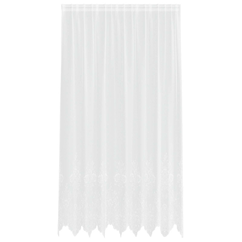 Firanka Koronkowa z zasłonami Biały 240 x 200 cm Poliester