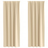 Firany blackout z kółkami 2 pcs Kremowy 260 x 140 cm Poliester