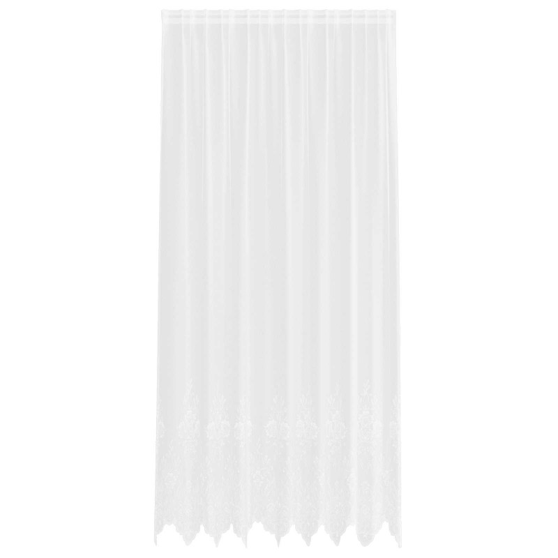 Firanka Koronkowa z zasłonami Biały 280 x 200 cm Poliester