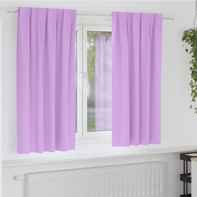 Firany blackout z kółkami 2 pcs Fioletowy 175 x 140 cm