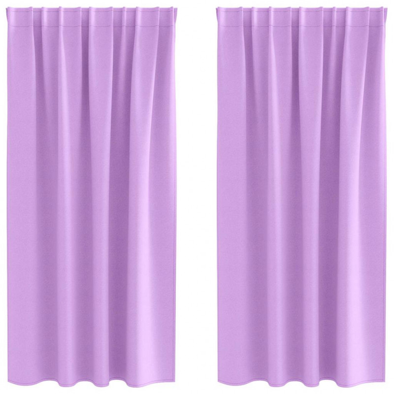 Firany blackout z kółkami 2 pcs Fioletowy 175 x 140 cm