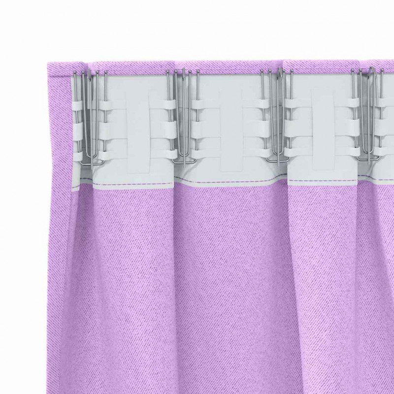 Firany blackout z kółkami 2 pcs Fioletowy 175 x 140 cm