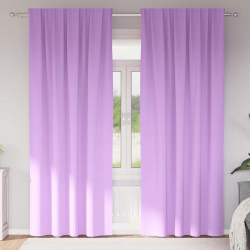 Firany blackout z kółkami 2 pcs Fioletowy 225 x 140 cm