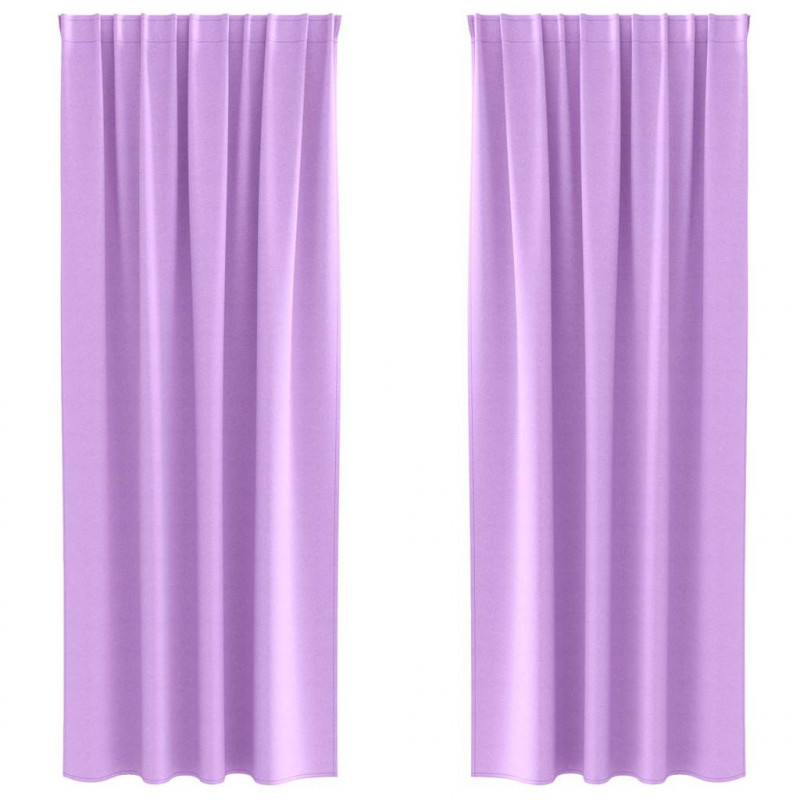 Firany blackout z kółkami 2 pcs Fioletowy 245 x 140 cm