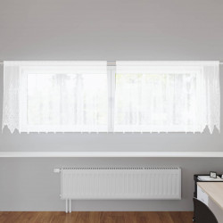 Firanka Koronkowa z zasłonami Biały 100 x 300 cm Poliester