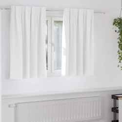 Firany blackout z kółkami 2 pcs Jasna biel 140 x 140 cm
