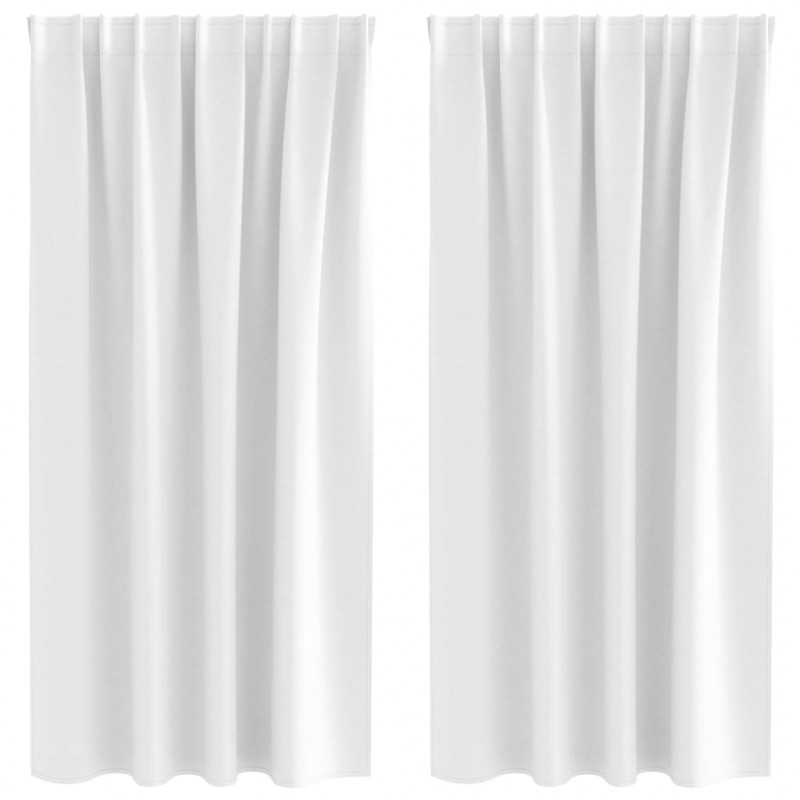 Firany blackout z kółkami 2 pcs Jasna biel 175 x 140 cm