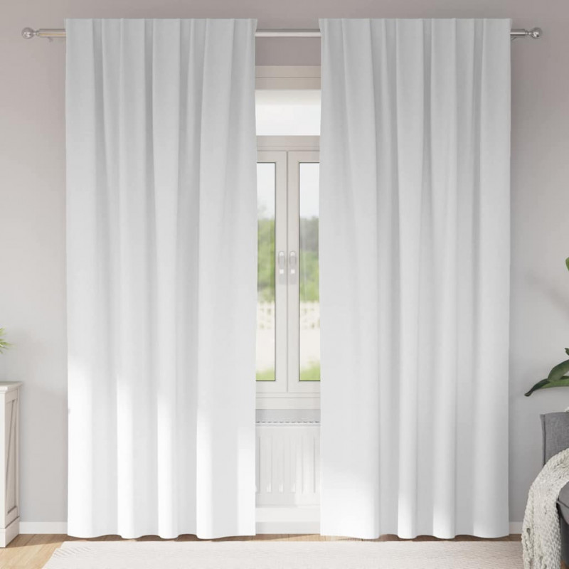 Firany blackout z kółkami 2 pcs Czysta Biała 245 x 140 cm