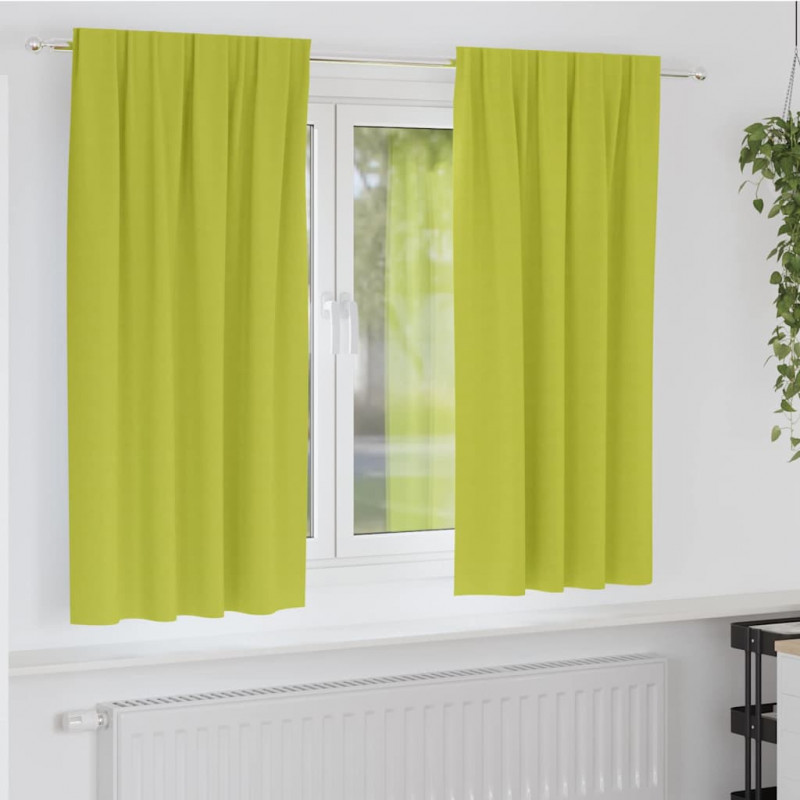 Firany blackout z kółkami 2 pcs Zielony 175 x 140 cm Poliester