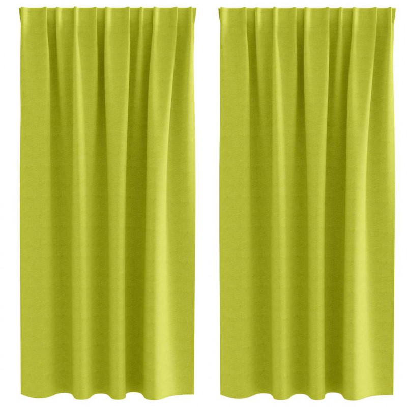 Firany blackout z kółkami 2 pcs Zielony 175 x 140 cm Poliester