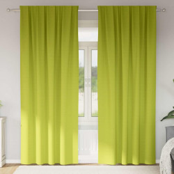 Firany blackout z kółkami 2 pcs Zielony 245 x 140 cm Poliester