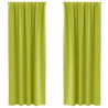 Firany blackout z kółkami 2 pcs Zielony 260 x 140 cm Poliester