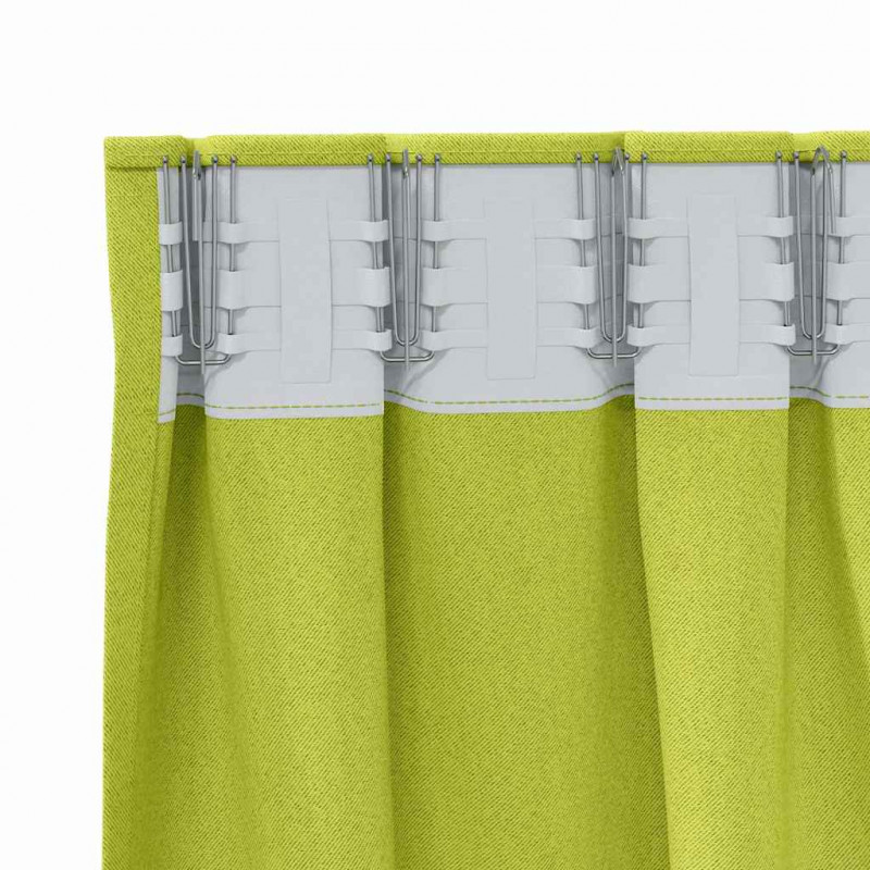 Firany blackout z kółkami 2 pcs Zielony 260 x 140 cm Poliester