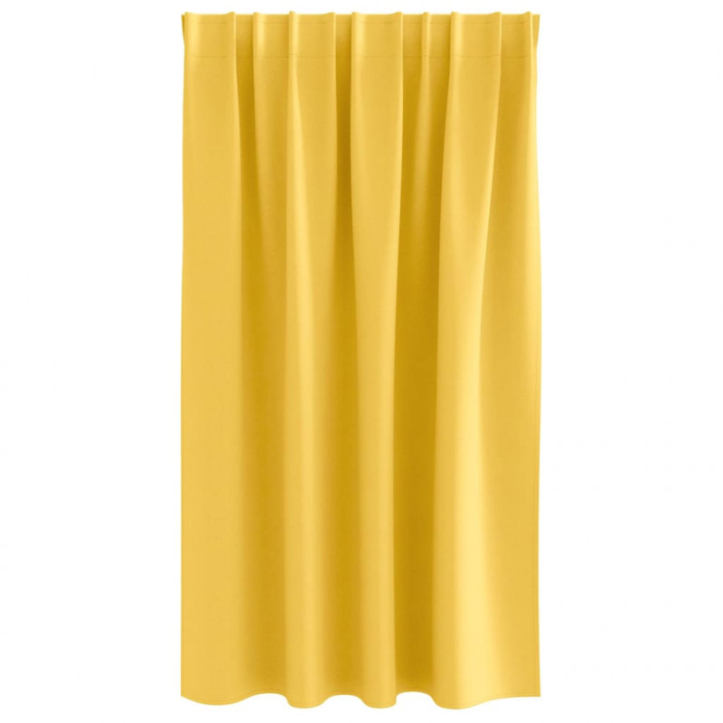 Firany blackout z kółkami 2 pcs Musztardowy Żółty 140 x 140 cm