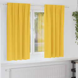 Firany blackout z kółkami 2 pcs Musztardowy Żółty 175 x 140 cm