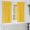 Firany blackout z kółkami 2 pcs Musztardowy Żółty 175 x 140 cm