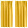 Firany blackout z kółkami 2 pcs Musztardowy Żółty 175 x 140 cm
