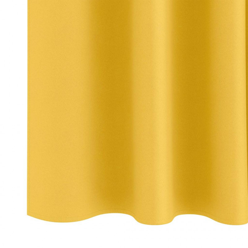 Firany blackout z kółkami 2 pcs Musztardowy Żółty 175 x 140 cm