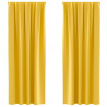 Firany blackout z kółkami 2 pcs Musztardowy Żółty 225 x 140 cm