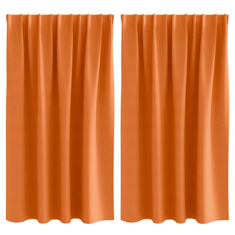 Firany blackout z kółkami 2 pcs Jasnopomarańczowy 140 x 140 cm