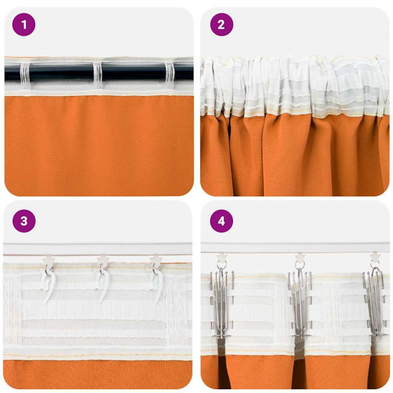 Firany blackout z kółkami 2 pcs Pomarańczowy 175 x 140 cm