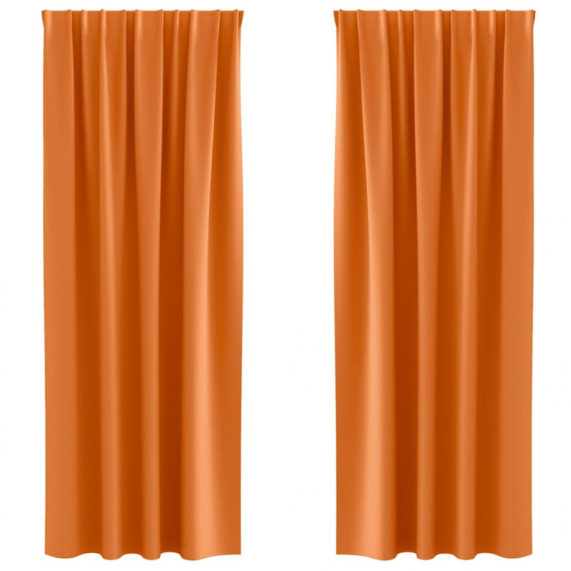 Firany blackout z kółkami 2 pcs Jasnopomarańczowy 245 x 140 cm