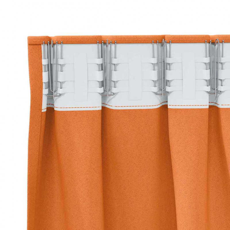 Firany blackout z kółkami 2 pcs Jasnopomarańczowy 245 x 140 cm