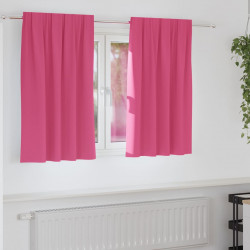 Firany blackout z kółkami 2 pcs Jasnoróżowy 140 x 140 cm